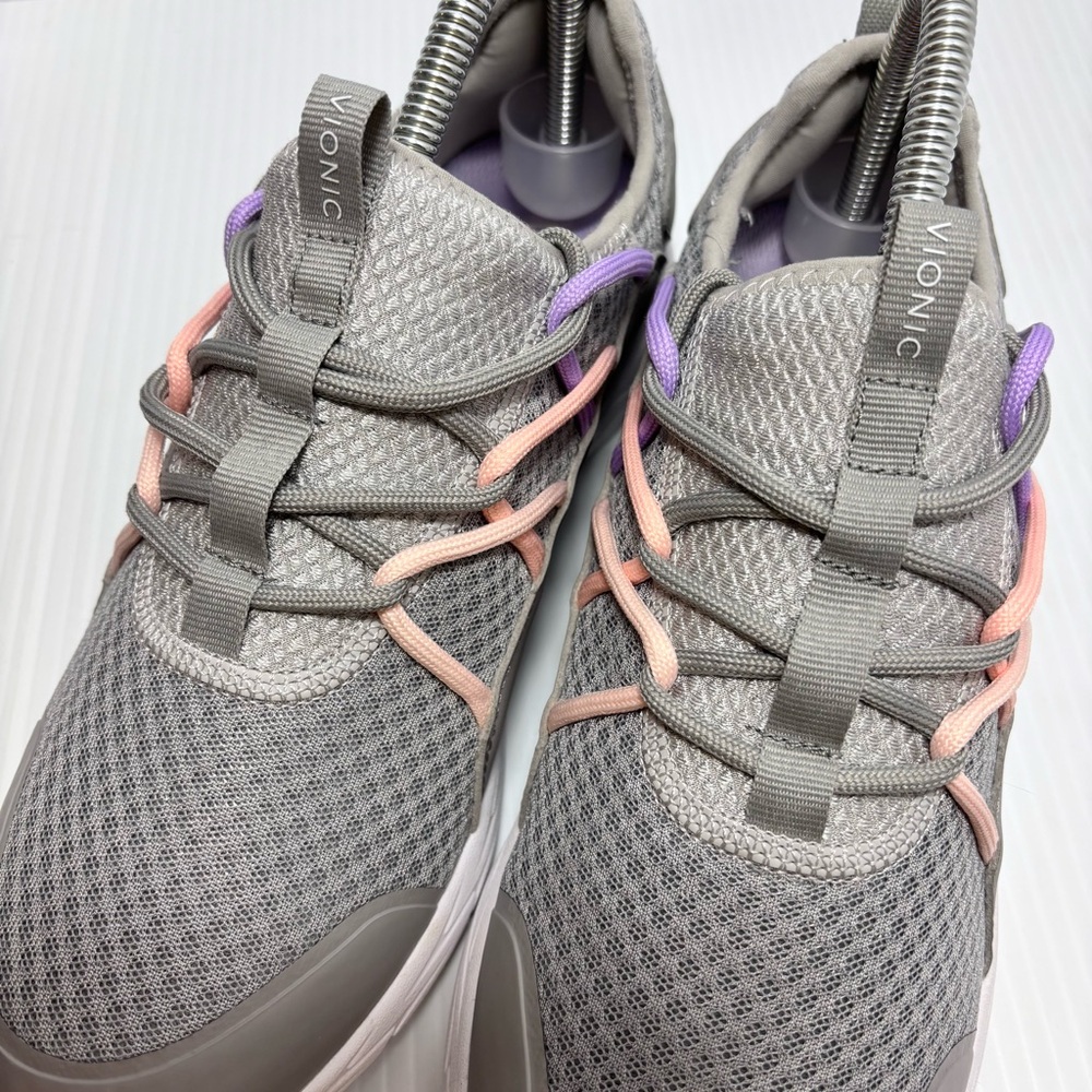 Vionic Gray Athletic Sneakers with Pink and Purple Accents - Picture 7 of 15